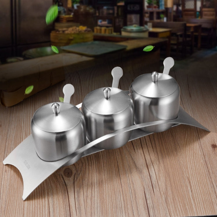 304 Stainless Steel Seasoning Jar Set Kitchen Seasoning Box Tank