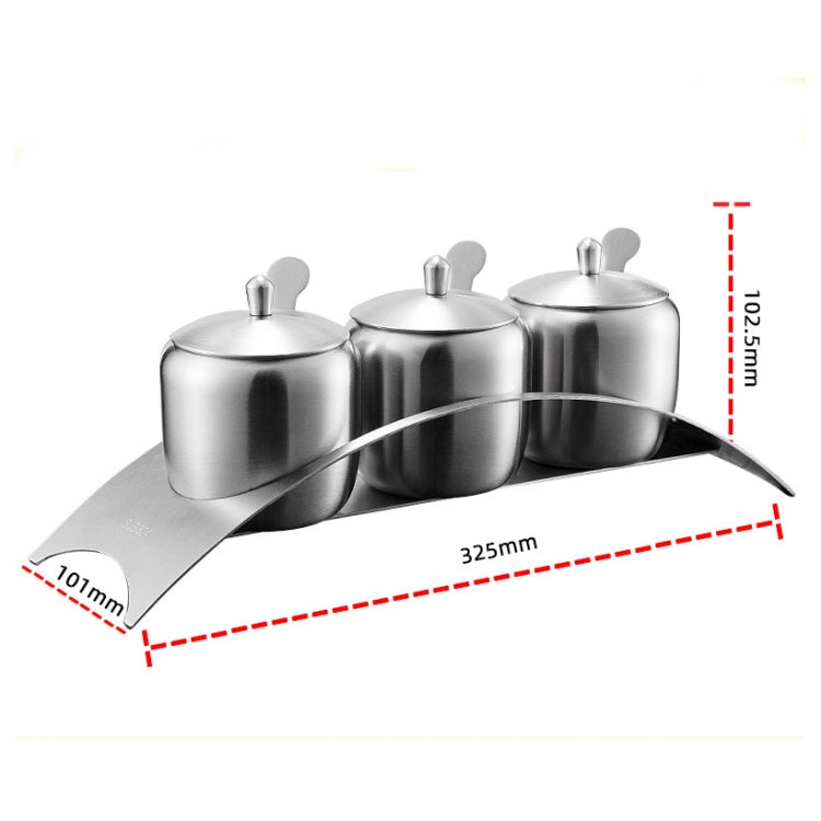 304 Stainless Steel Seasoning Jar Set Kitchen Seasoning Box Tank