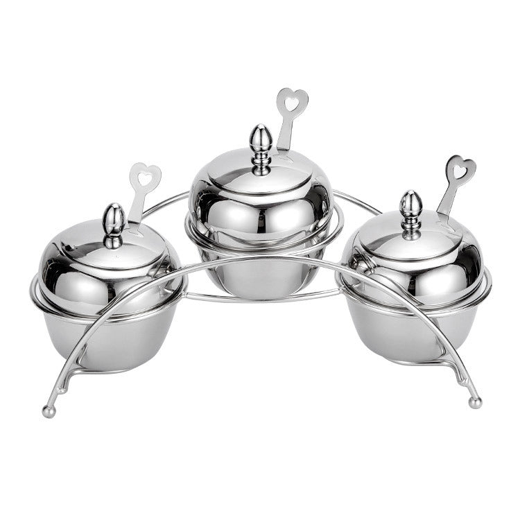 304 Stainless Steel Seasoning Tank Set Small Apple Seasoning Jar Set