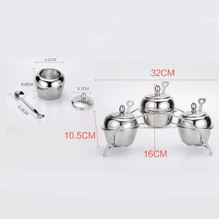 304 Stainless Steel Seasoning Tank Set Small Apple Seasoning Jar Set