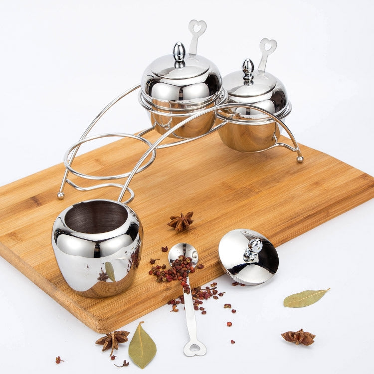 304 Stainless Steel Seasoning Tank Set Small Apple Seasoning Jar Set