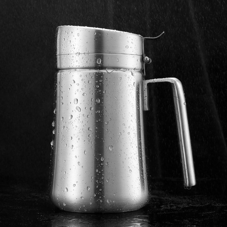 Stainless Steel Oil Can 304 Steel Pot Tilt Cover Thick Handle Oil Cans Capacity:800ML