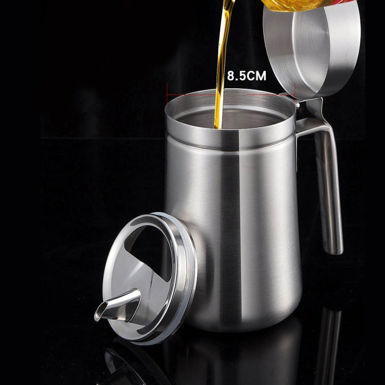 Stainless Steel Oil Can 304 Steel Pot Tilt Cover Thick Handle Oil Cans Capacity:800ML