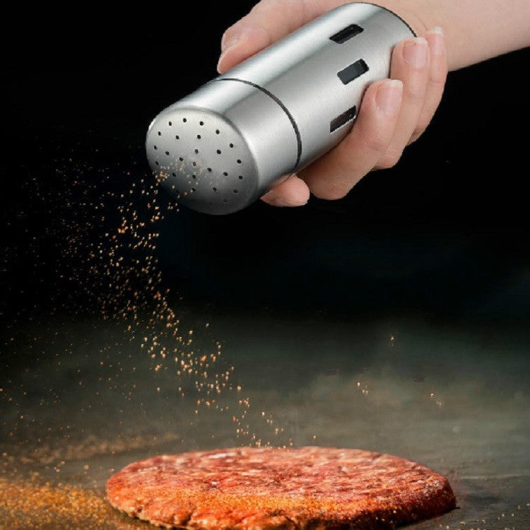 Stainless Steel Sauce Jars Chili Jars Barbecue Condiments Box Seasoning Jar Set, Specification:Small Hole