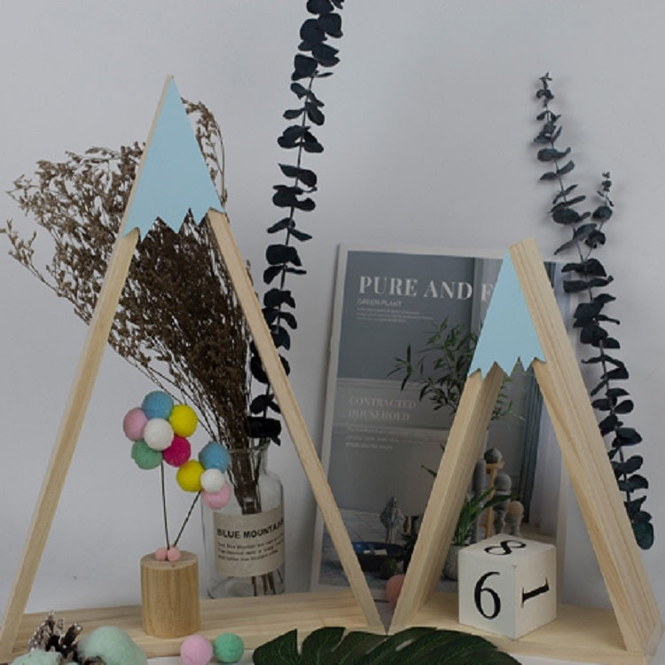 2 PCS Set Wooden Snow Mountain Triangle House Rack Children Room Home Decoration