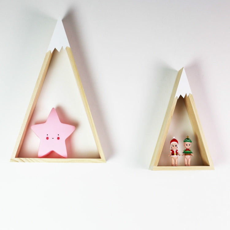 2 PCS Set Wooden Snow Mountain Triangle House Rack Children Room Home Decoration