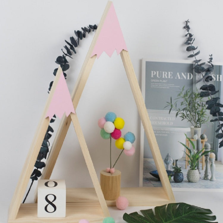 2 PCS Set Wooden Snow Mountain Triangle House Rack Children Room Home Decoration