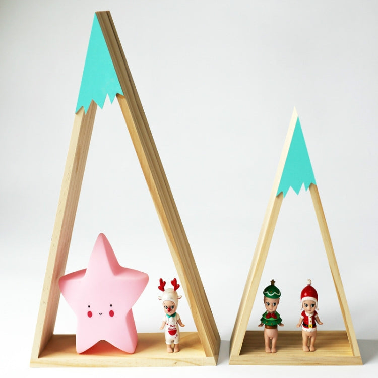 2 PCS Set Wooden Snow Mountain Triangle House Rack Children Room Home Decoration