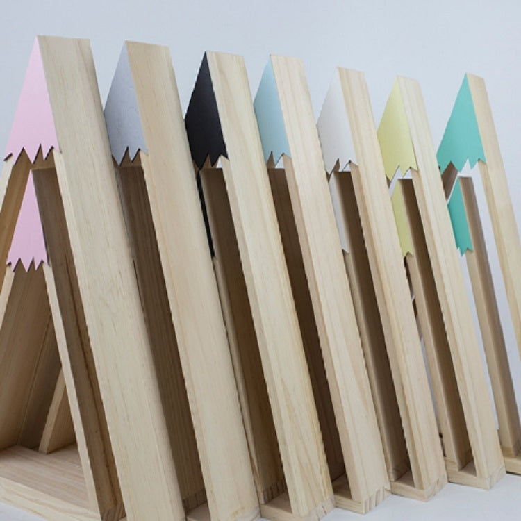 2 PCS Set Wooden Snow Mountain Triangle House Rack Children Room Home Decoration
