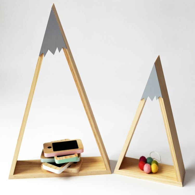2 PCS Set Wooden Snow Mountain Triangle House Rack Children Room Home Decoration