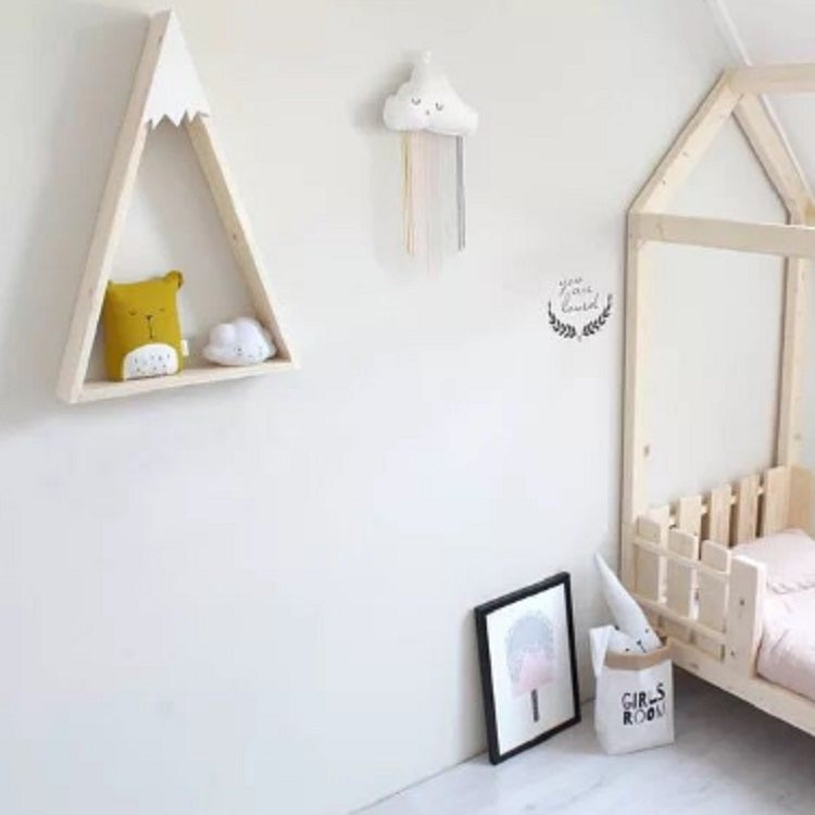 2 PCS Set Wooden Snow Mountain Triangle House Rack Children Room Home Decoration