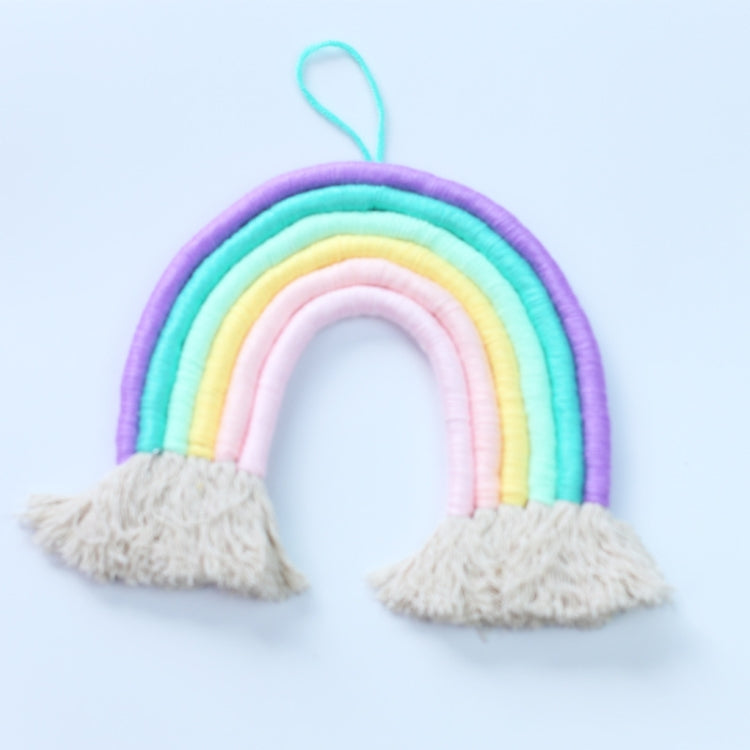 Rainbow Hand-woven Ornaments Tassel Decorative Wall Hanging Photo Props(Purple)