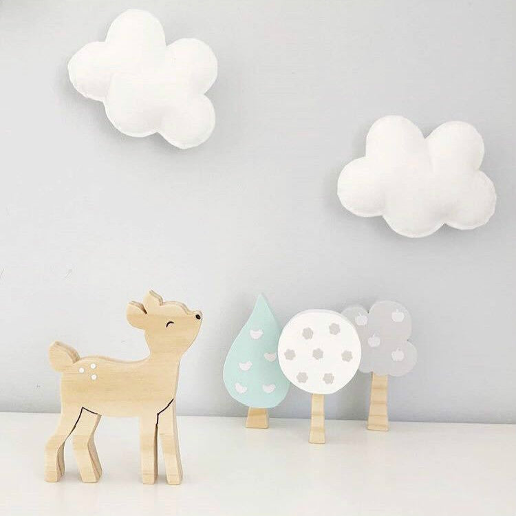Wooden Tree Three-piece Set of Building Ornaments Photography Props Children Room Decoration