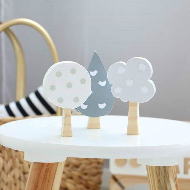 Wooden Tree Three-piece Set of Building Ornaments Photography Props Children Room Decoration