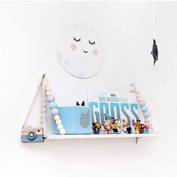 Solid Wood Moon Small Fresh Wall Hanging Home Decoration