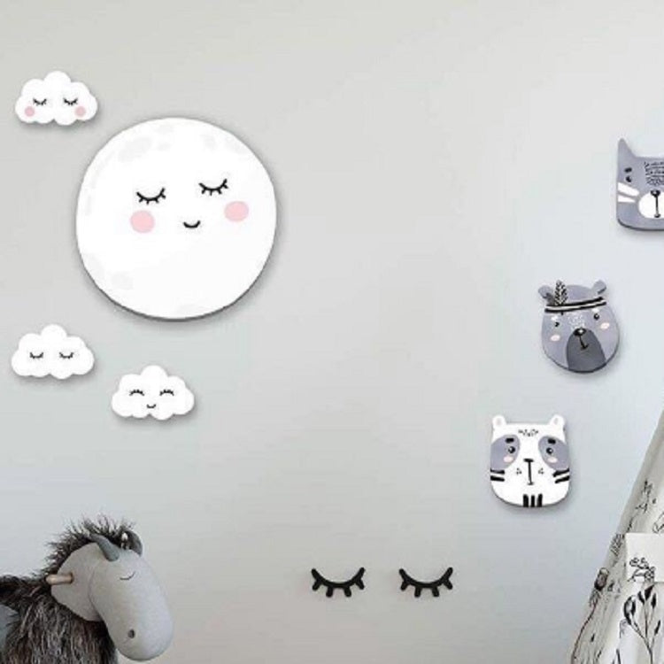 Solid Wood Moon Small Fresh Wall Hanging Home Decoration