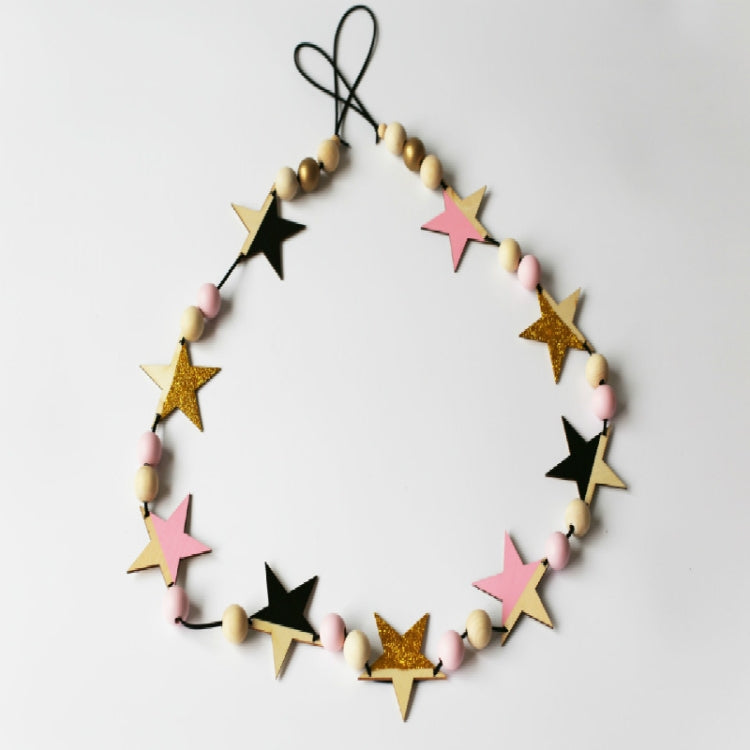 Wooden Stars Banner Curtains Children Room Children Clothing Store Wall Decoration