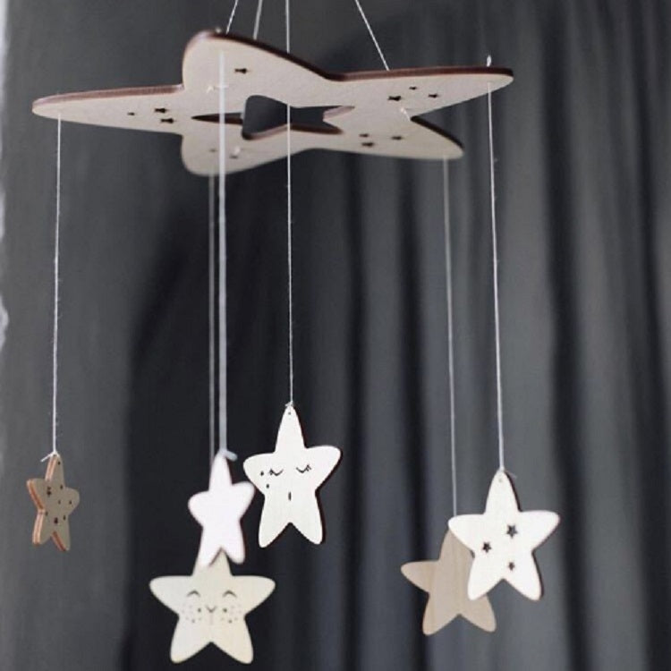 Wooden Five-star Wind Chime Pendant Crib Bell Home Decoration