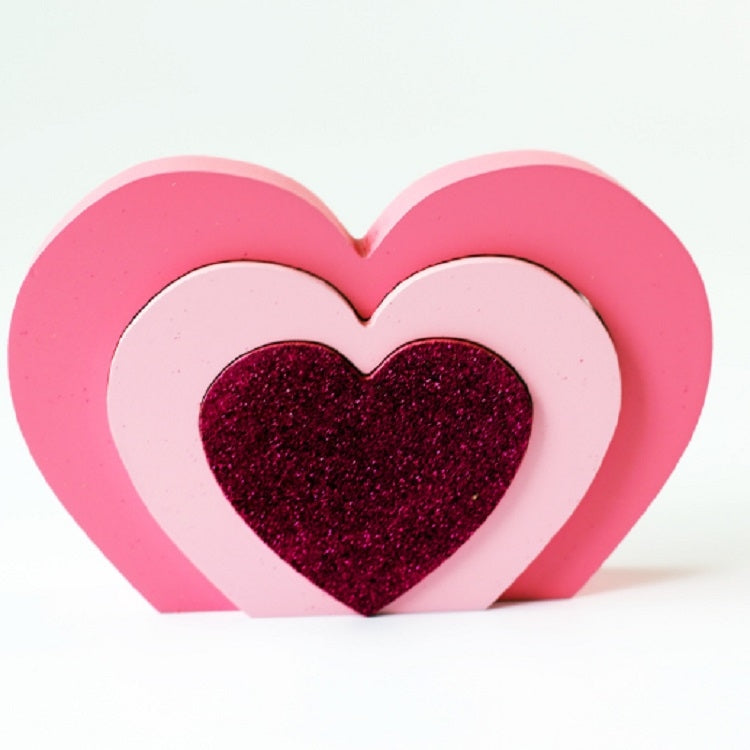 Home Angel Heart Blocks Decoration Children Room Clothing Store Decoration Photography Props(Rose Red Heart)