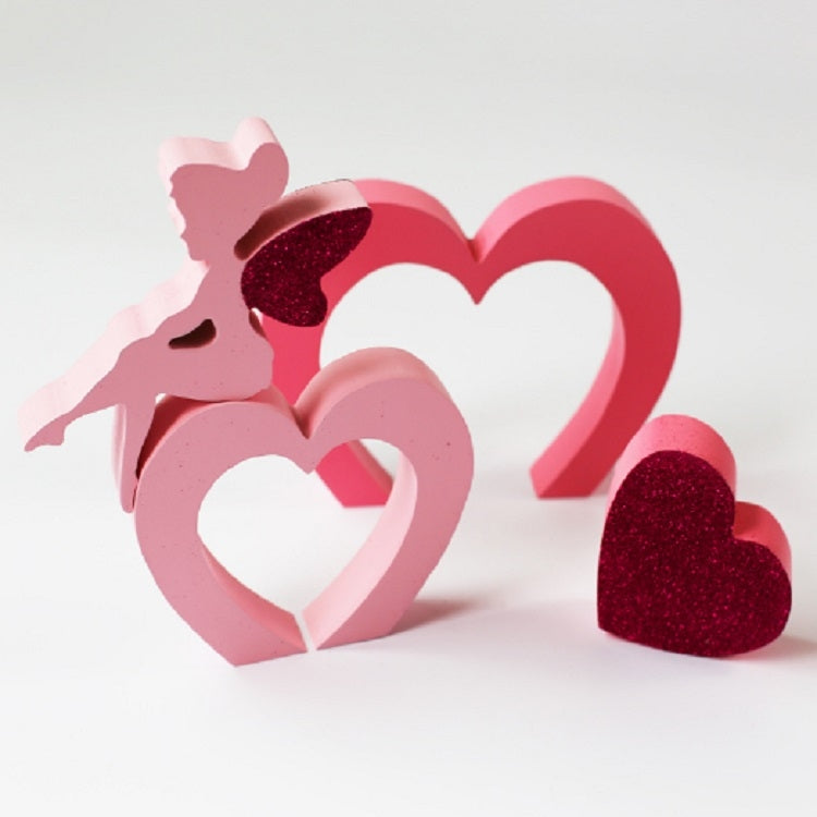 Home Angel Heart Blocks Decoration Children Room Clothing Store Decoration Photography Props(Rose Red Heart)