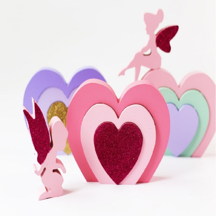Home Angel Heart Blocks Decoration Children Room Clothing Store Decoration Photography Props(Rose Red Heart)