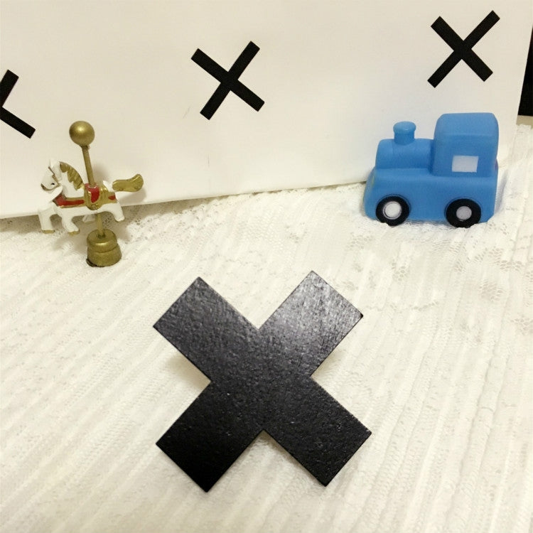 Children Room Wooden Cross Clothes Hook Decoration Wall Mount, Size: 10X10cm