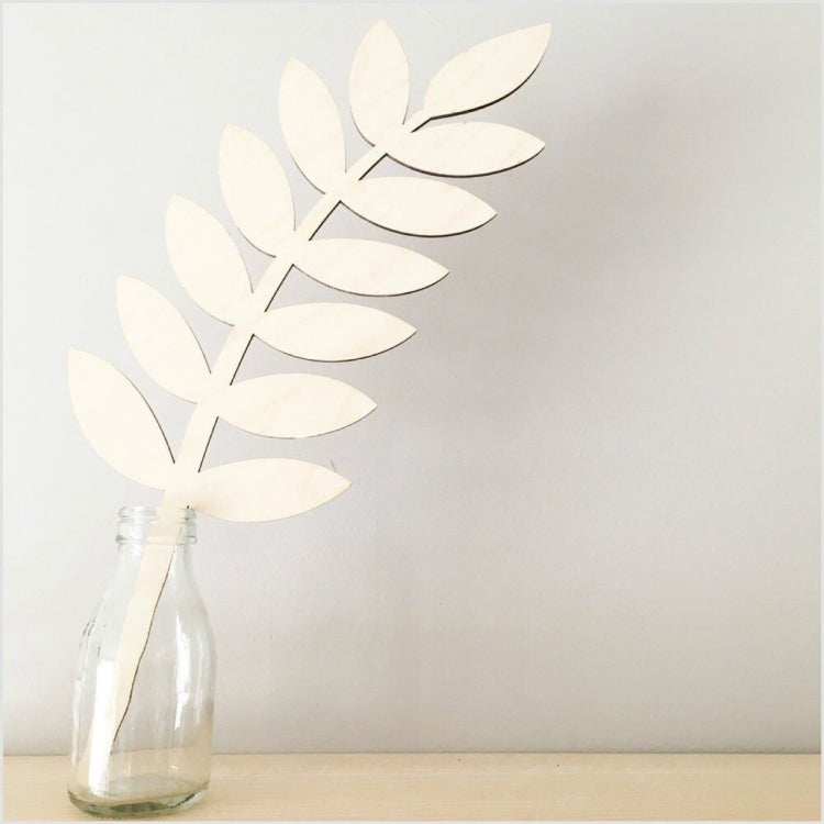 Elm Leaves Flowers Plywood Wall Stickers Home Decoration