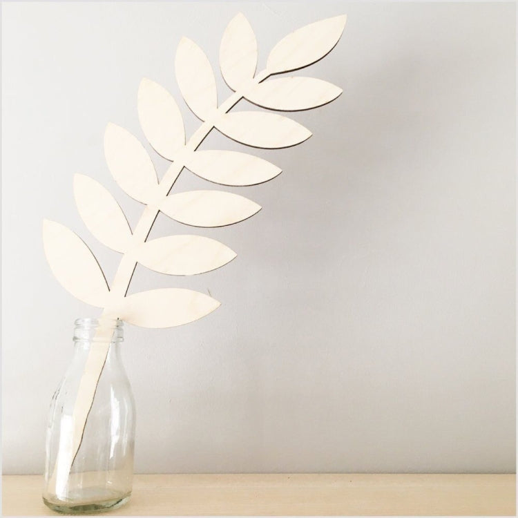 Elm Leaves Flowers Plywood Wall Stickers Home Decoration