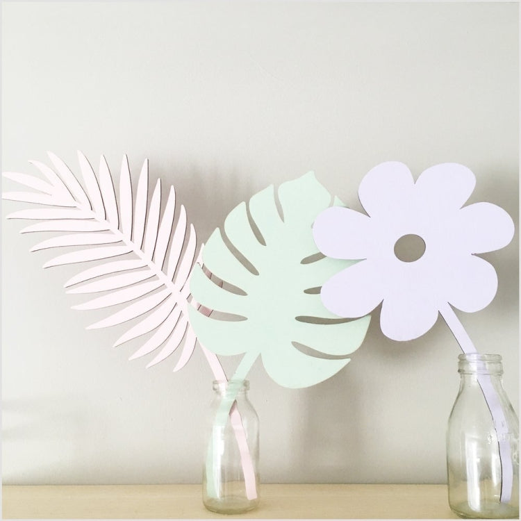 Elm Leaves Flowers Plywood Wall Stickers Home Decoration