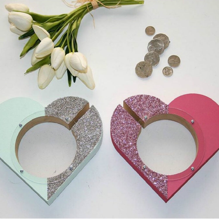 Wooden Love Piggy Bank Home Decoration Kids Gift