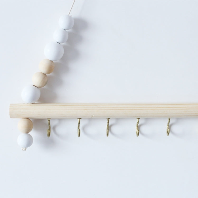 Wooden Color Macarons Beads Jewelry Storage Clip Hook Iron Hook