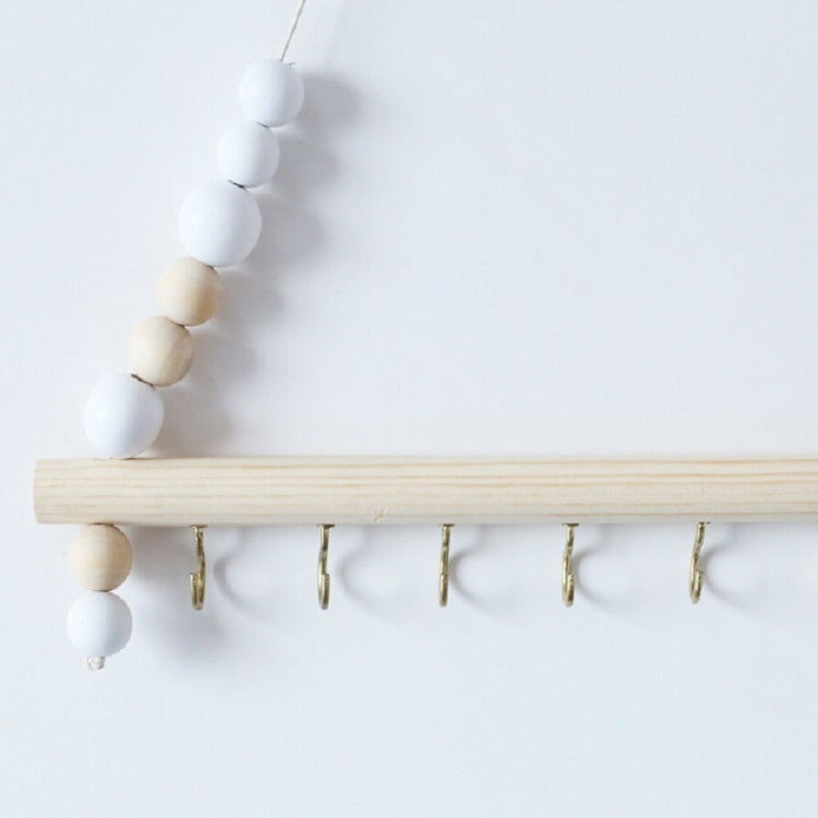 Wooden Color Macarons Beads Jewelry Storage Clip Hook Iron Hook