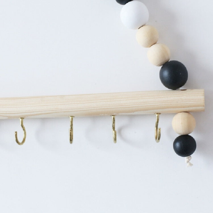 Wooden Color Macarons Beads Jewelry Storage Clip Hook Iron Hook