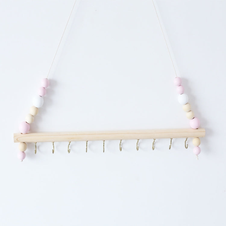 Wooden Color Macarons Beads Jewelry Storage Clip Hook Iron Hook