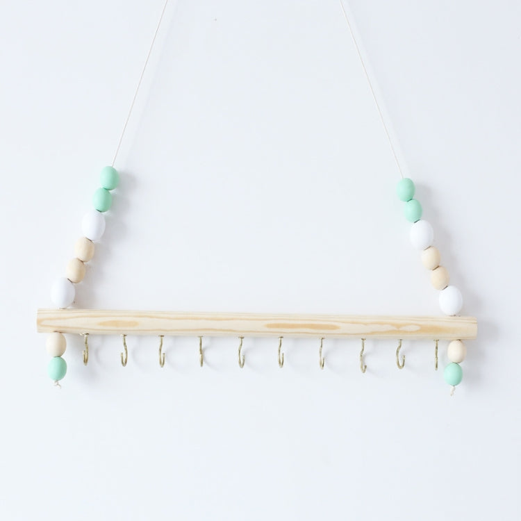 Wooden Color Macarons Beads Jewelry Storage Clip Hook Iron Hook