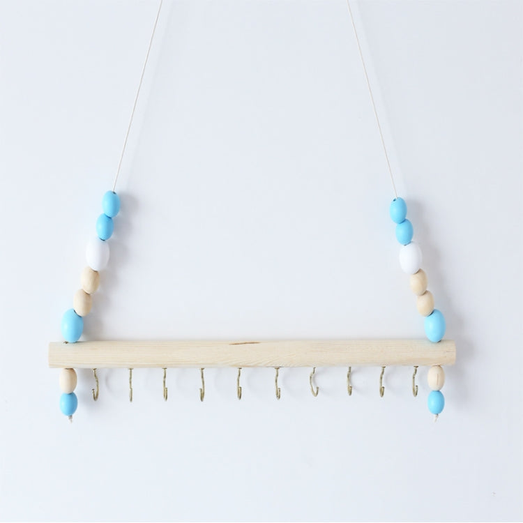 Wooden Color Macarons Beads Jewelry Storage Clip Hook Iron Hook