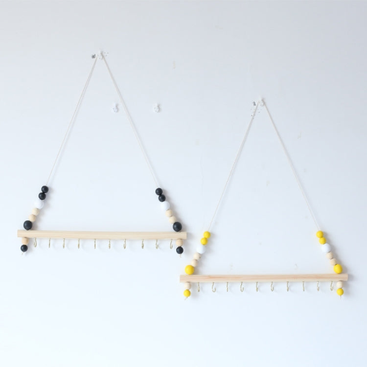 Wooden Color Macarons Beads Jewelry Storage Clip Hook Iron Hook