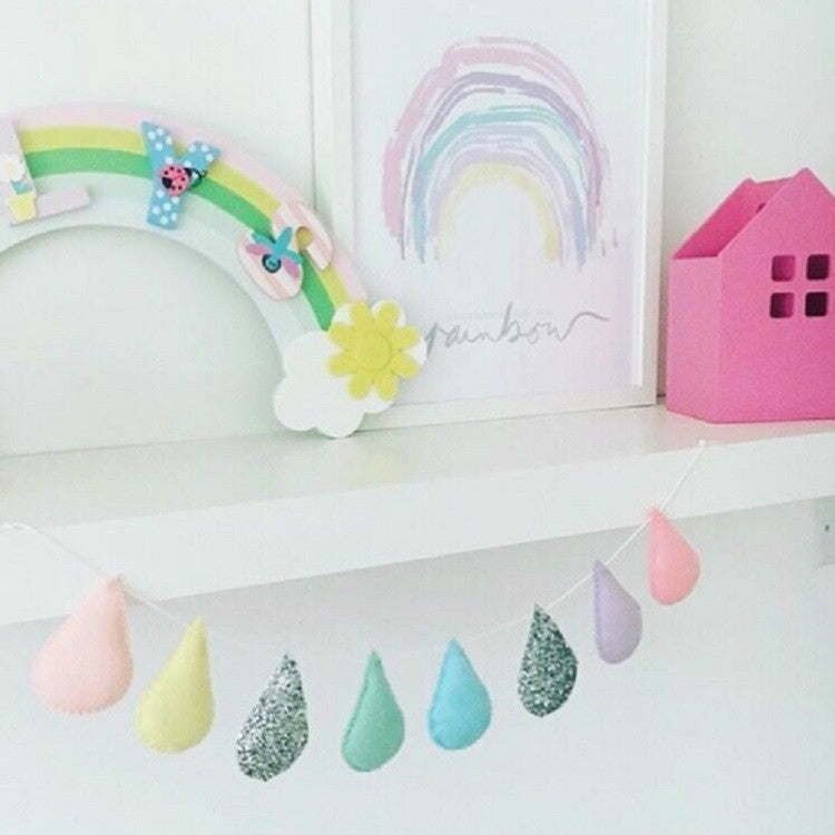 Felt Raindrop Wall Hangings Children Room Children Clothing Store Photography Props