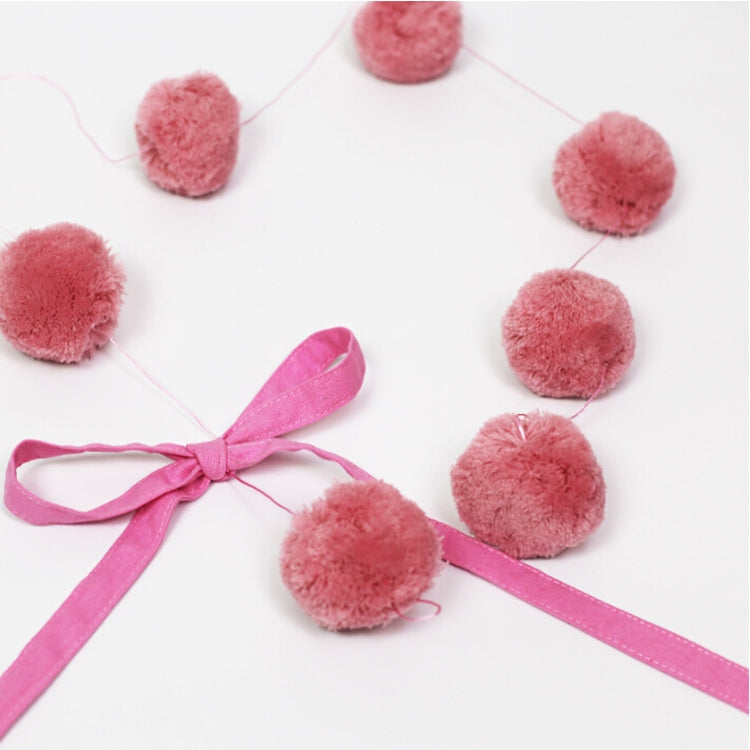 Home Crib Wall With Bow Hair Ball Pendant Hanging Photography Props