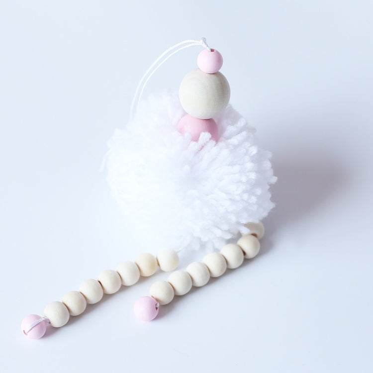 Children Tent Hair Ball Angel Wooden Beads Villain Pendant Decoration Toys
