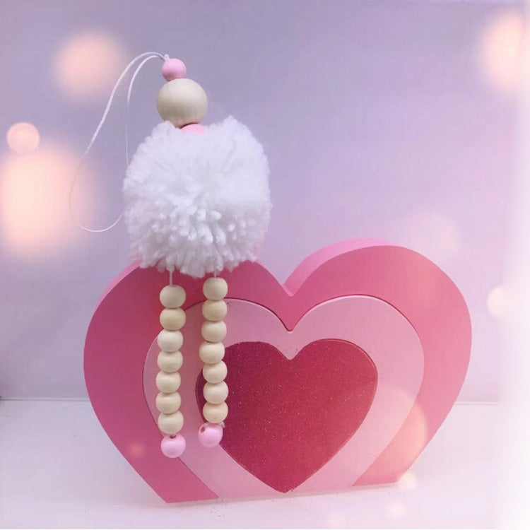 Children Tent Hair Ball Angel Wooden Beads Villain Pendant Decoration Toys