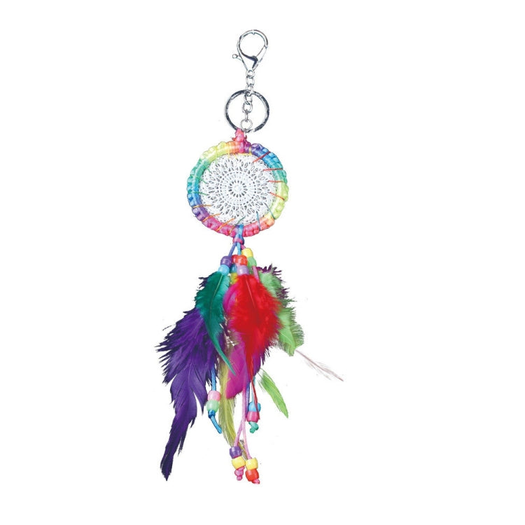 Colorful Crochet Lace Feather Keychain