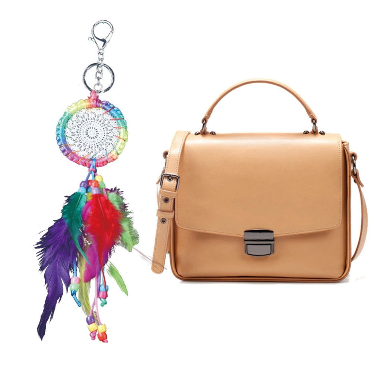 Colorful Crochet Lace Feather Keychain