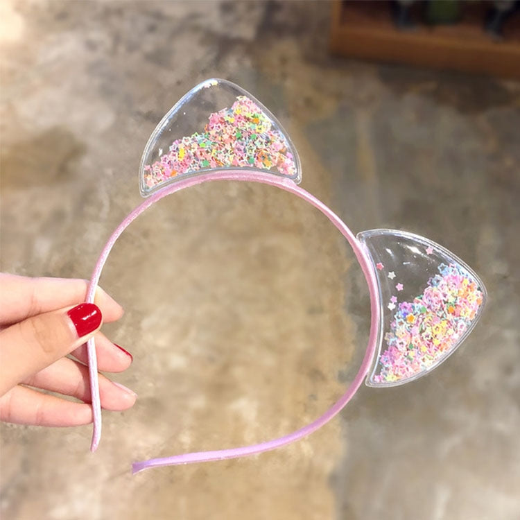 Girls Cute Sequin Cat Ears Headbands Hair Accessories, Color:1