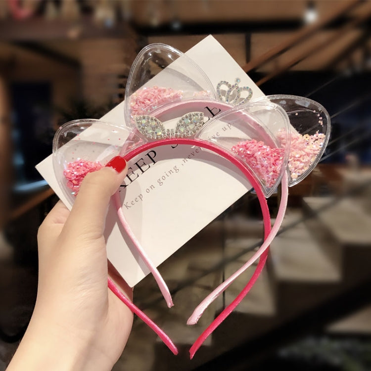 Girls Cute Sequin Cat Ears Headbands Hair Accessories, Color:3