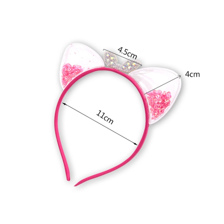 Girls Cute Sequin Cat Ears Headbands Hair Accessories, Color:5