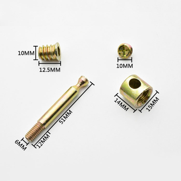 10 PCS Thicken Four-in-one Screw Nut Assembly Wardrobe Bed Hardware Accessories