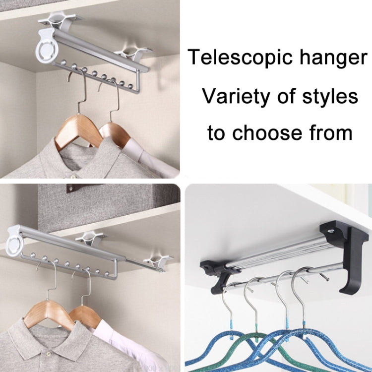 Y01 Iron Head 16 inches Wardrobe Hardware Push-Pull Hanging Rod Clothes Rail