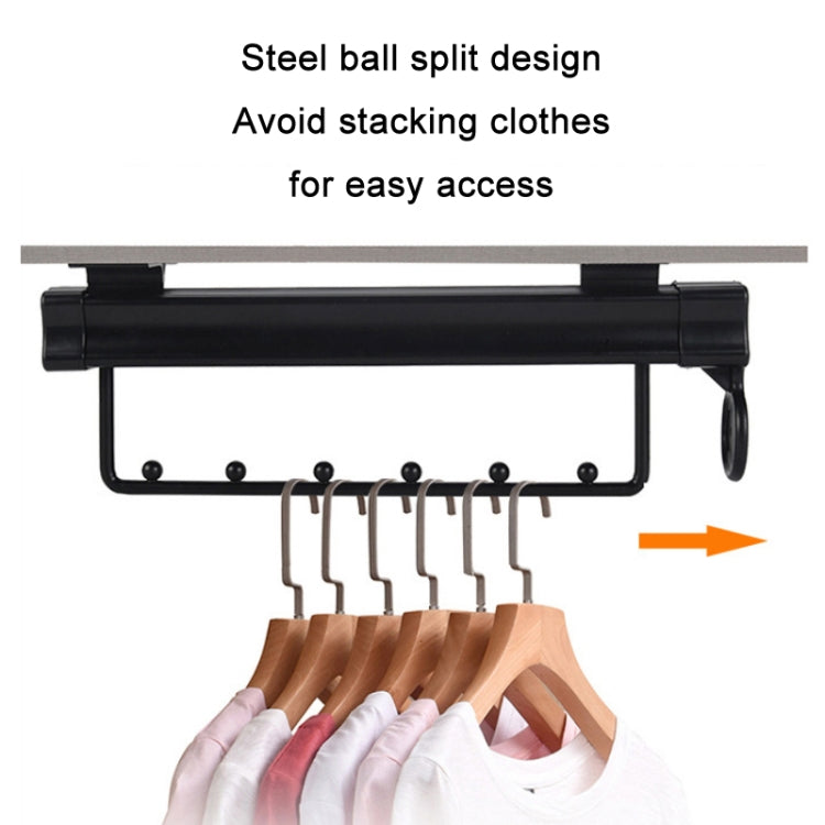 Y01B Plastic Head 12 inches Wardrobe Hardware Push-Pull Hanging Rod Clothes Rail