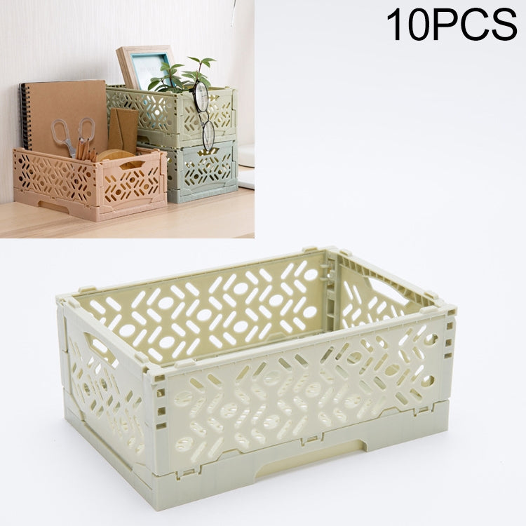 10 PCS Foldable Desktop Debris Storage Box Basket(Green)